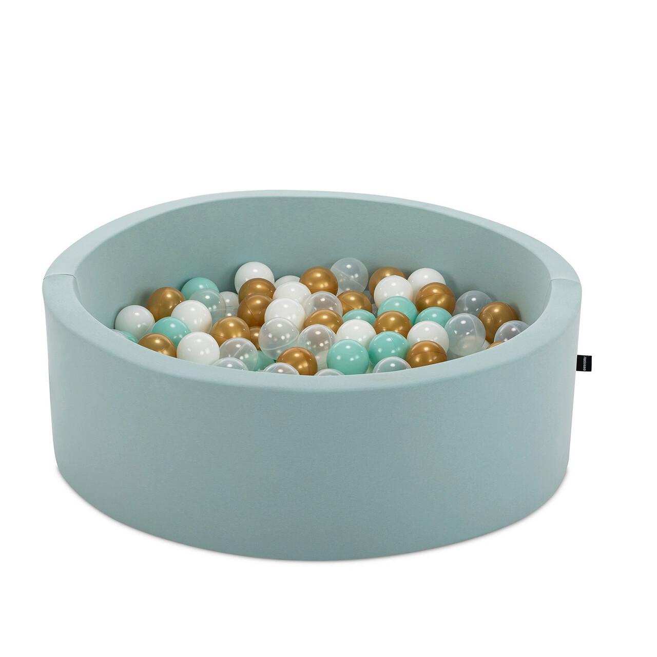 Piscina cu bile, Bubble Pop v4, 200 bile, Ø85 x 30 cm, bumbac/plastic, menta - imagine 3